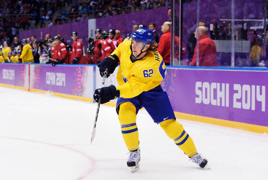 Sveriges Carl Hagelin i ishockeymatchen mellan Sverige och