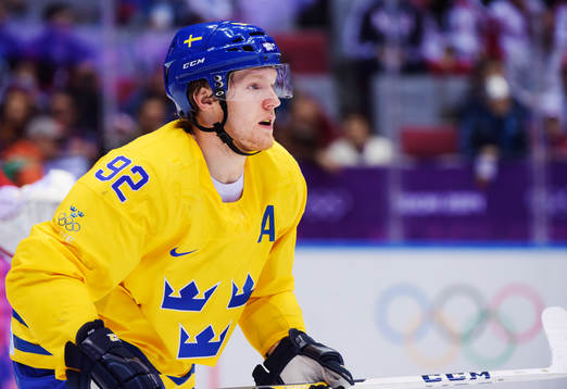 Sveriges Gabriel Landeskog i ishockeymatchen mellan Sverige