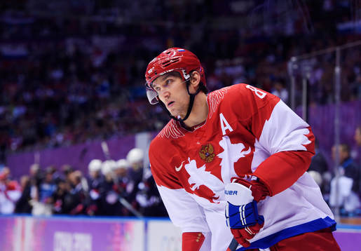 Rysslands Alexander Ovechkin i ishockeymatchen mellan USA