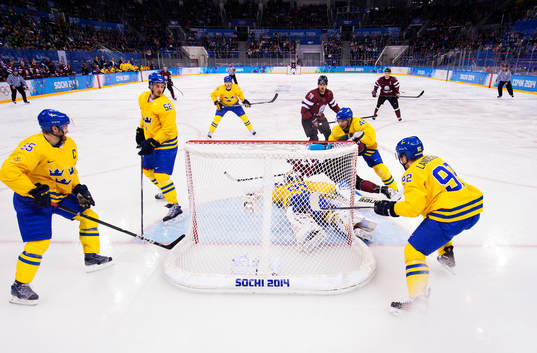 Sveriges Niklas Kronwall, Jonathan Ericsson, Patrik