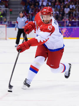 Rysslands Pavel Datsyuk i ishockeymatchen mellan USA och