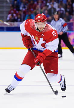 Rysslands Pavel Datsyuk i ishockeymatchen mellan USA och