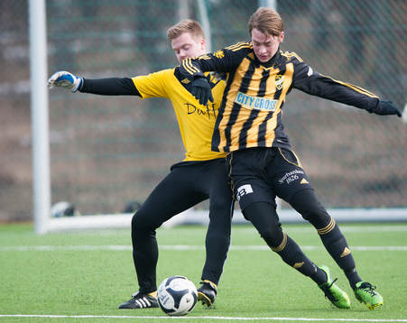 IFK Hässleholms Axel Hörberg i träningsmatchen mellan