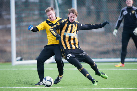 IFK Hässleholms Axel Harletun i träningsmatchen mellan