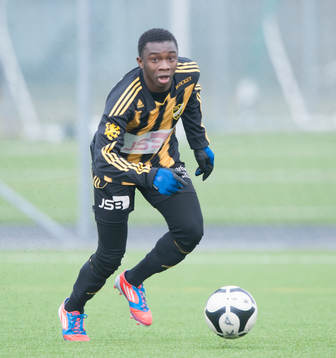 IFK Hässleholms Junior Bangura i träningsmatchen mellan