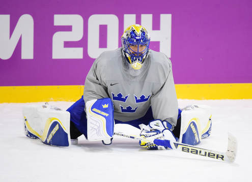 Målvakten Henrik Lundqvist på Sveriges ishockeylandslags