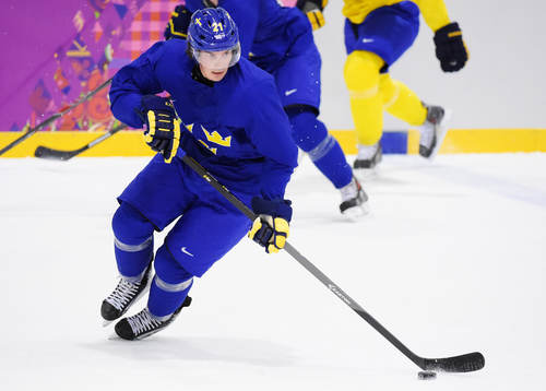 Loui Eriksson på Sveriges ishockeylandslags träning