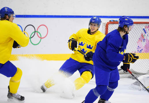 Alexander Steen på Sveriges ishockeylandslags träning