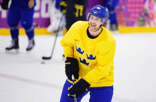 Patrik Berglund på Sveriges ishockeylandslags träning