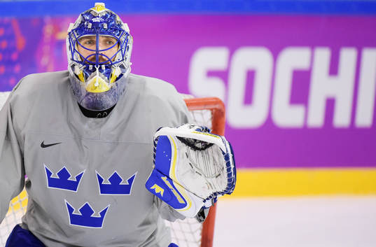 Målvakten Henrik Lundqvist på Sveriges ishockeylandslags