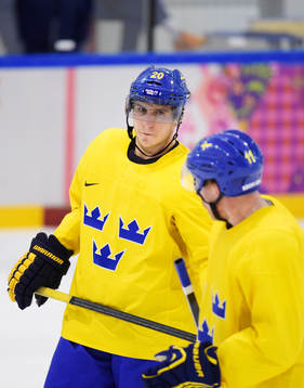 Alexander Steen på Sveriges ishockeylandslags träning