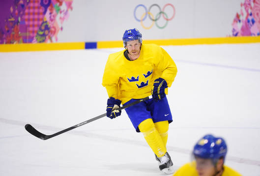 Daniel Alfredsson på Sveriges ishockeylandslags träning