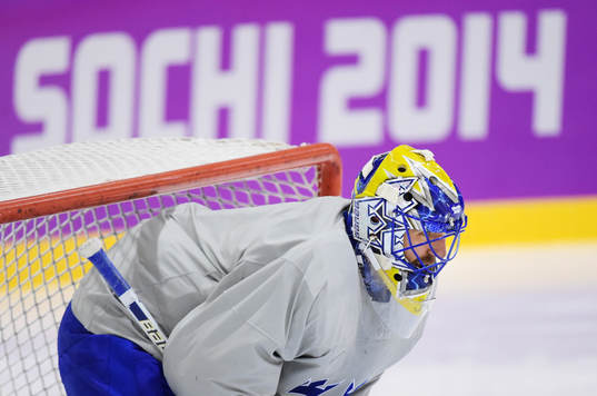 Målvakten Henrik Lundqvist på Sveriges ishockeylandslags