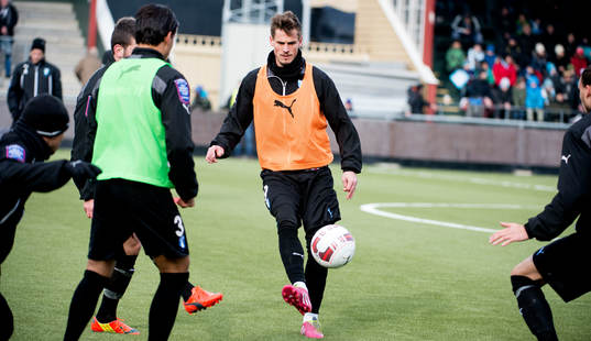 Malmös Markus Rosenberg innan träningsmatchen mellan