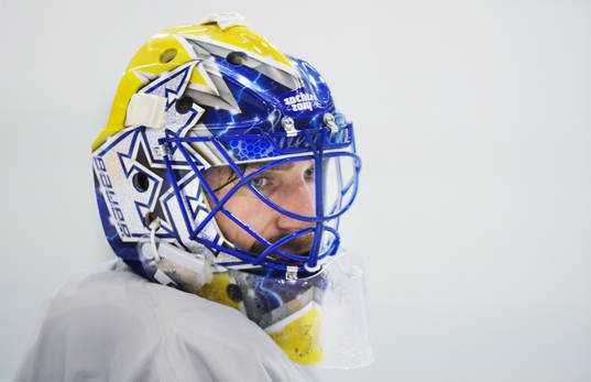 Målvakten Henrik Lundqvist på Sveriges ishockeylandslags