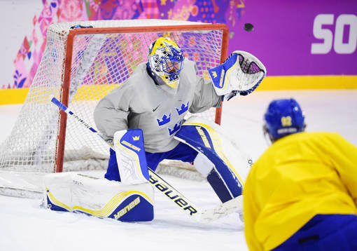Målvakten Henrik Lundqvist på Sveriges ishockeylandslags