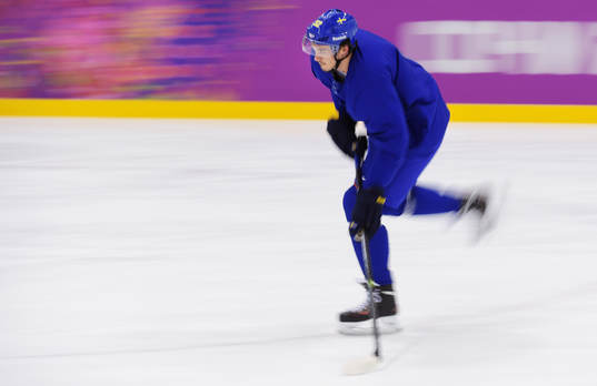 Jimmie Ericsson på Sveriges ishockeylandslags träning