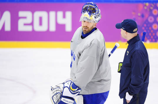 Målvakten Henrik Lundqvist och målvaktstränare Stefan