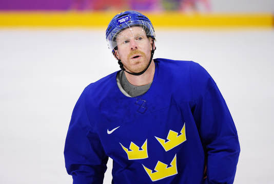 Daniel Alfredsson på Sveriges ishockeylandslags träning