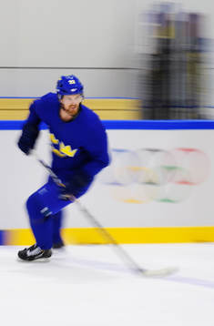 Daniel Sedin på Sveriges ishockeylandslags träning