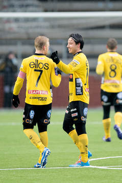 Elfsborgs Mikkel Beckmann (h) och Johan Larsson (v) jublar