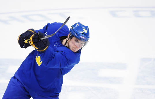 Alexander Steen på Sveriges ishockeylandslags träning