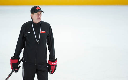 Förbundskapten Mike Babcock på Kanadas ishockeylandslags