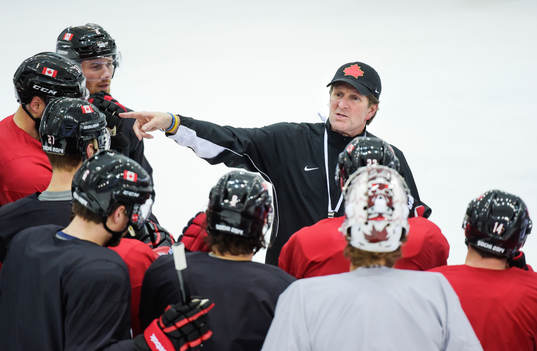 Förbundskapten Mike Babcock på Kanadas ishockeylandslags