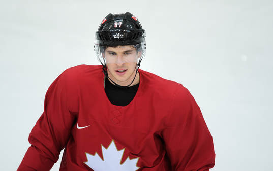 Sidney Crosby på Kanadas ishockeylandslags träning