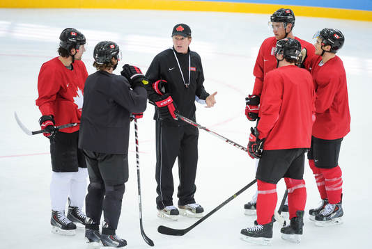 Förbundskapten Mike Babcock på Kanadas ishockeylandslags