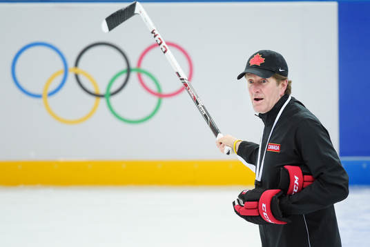 Förbundskapten Mike Babcock på Kanadas ishockeylandslags