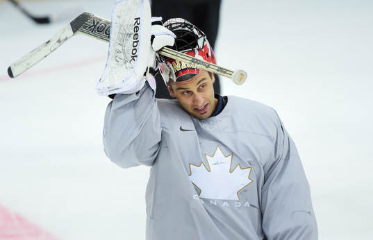 Målvakten Roberto Luongo på Kanadas ishockeylandslags