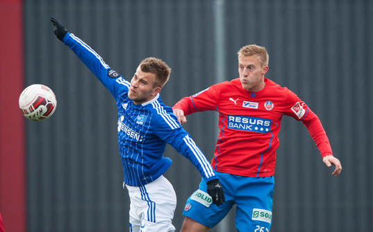 Helsingborgs Peter Larsson i träningsmatchen mellan