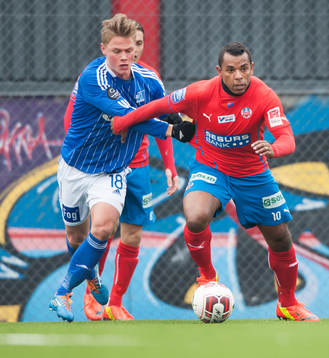 Helsingborgs Alvaro Santos i träningsmatchen mellan