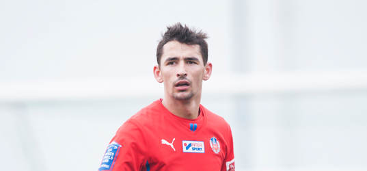 Helsingborgs Loret Sadiku i träningsmatchen mellan