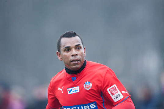 Helsingborgs Alvaro Santos i träningsmatchen mellan