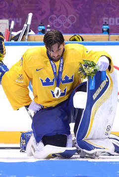 Sveriges målvakt Henrik Lundqvist deppar