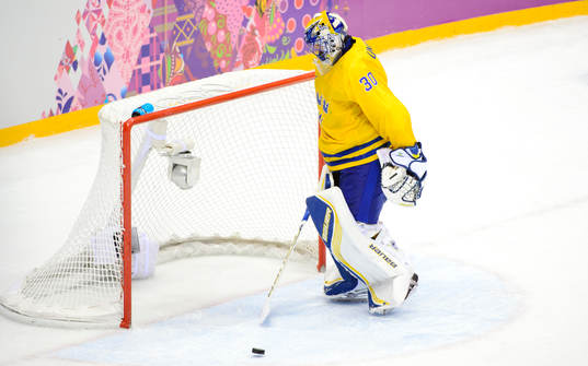 Sveriges målvakt Henrik Lundqvist deppar