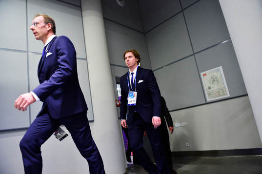 Nicklas Bäckström på presskonferensen