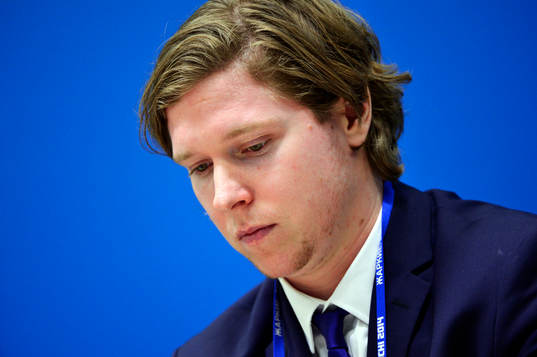 Nicklas Bäckström på presskonferensen