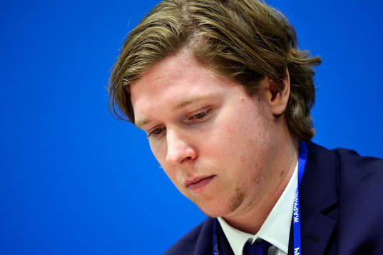 Nicklas Bäckström på presskonferensen