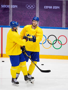 Jakob Silfverberg och Oliver Ekman-Larsson på Sveriges