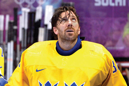 Sveriges målvakt Henrik Lundqvist deppar
