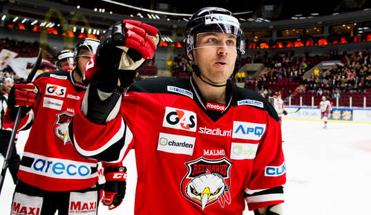 Malmö Redhawks Joey Tenute gör 3-0 och därmed sitt andra