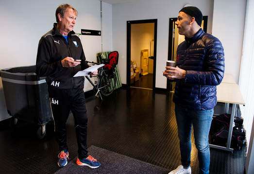 Malmö FFs tränare Åge Hareide och Magnus Eriksson