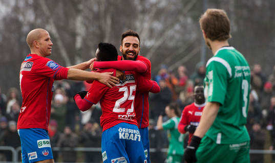 Helsingborgs Mattias Lindström, Abdul Rahman Khalili och