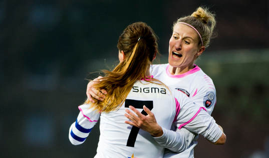 FC Rosengårds Anja Mittag och Sara Björk Gunnarsdottir