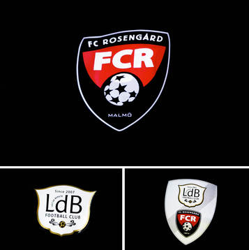 FC Rosengårds nya och gamla emblem