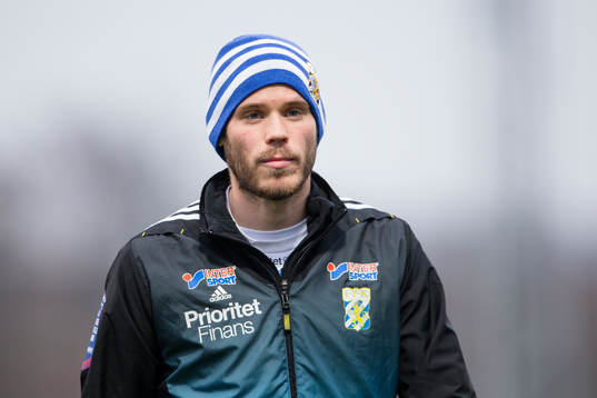 IFK Göteborgs Emil Salomonsson innan fotbollsmatchen i