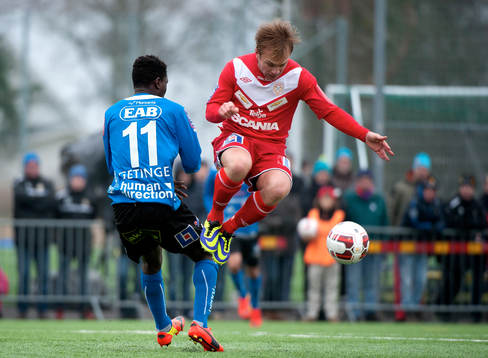 Halmstads King Osei Gyan och Christopher Brandeborn
